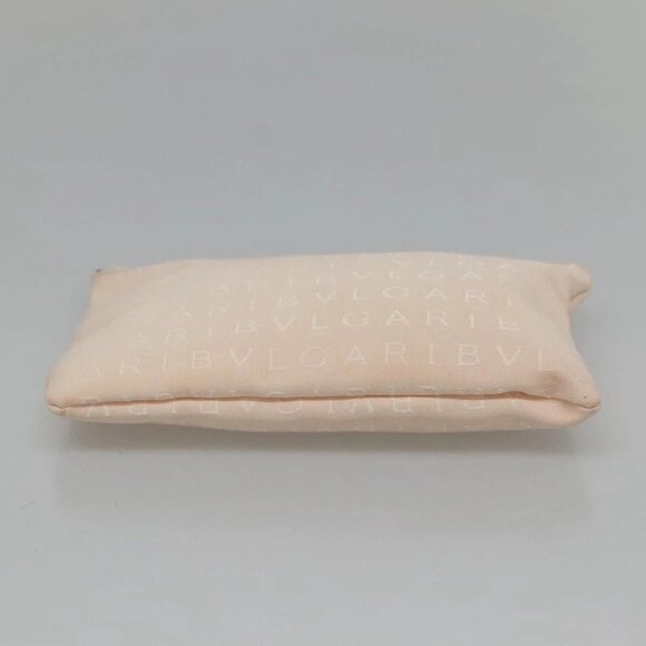 BVLGARI Logo Mania Tote Bag Canvas Pink White Silver Auth 117578 - Picture 10 of 16